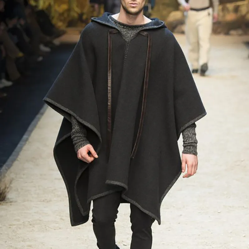 2022 new casual cloak loose beltless coat round neck youth woolen trench coat jacket men
2022 new casual cloak loose beltless coat round neck youth woolen trench coat jacket men