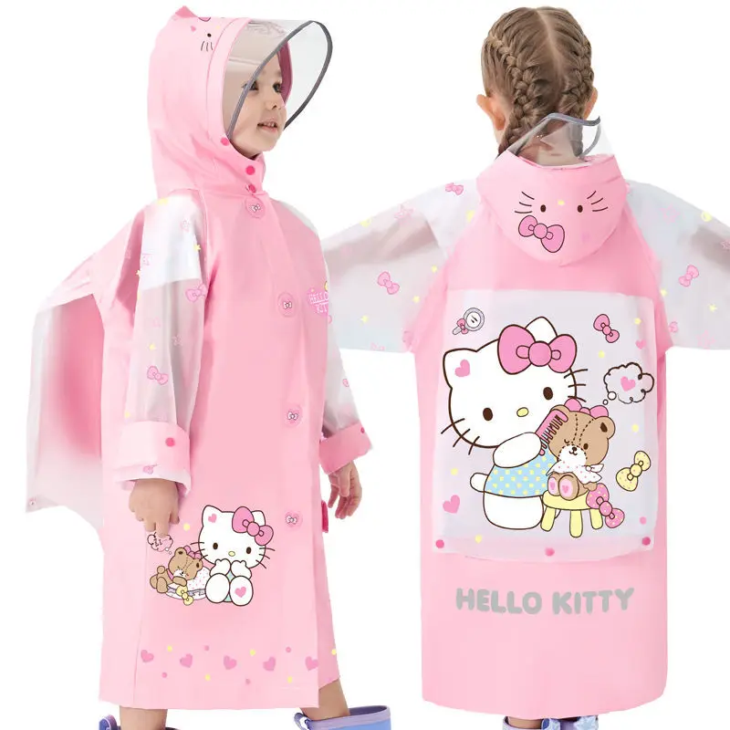 Kawaii Sanrios Hello Kitty Child Raincoat Girl Child Student Cartoon Cute Princess with Bag Seat Waterproof Rain Cape Rain Gear
Kawaii Sanrios Hello Kitty Child Raincoat Girl Child Student Cartoon Cute Princess with Bag Seat Waterproof Rain Cape Rain Gear