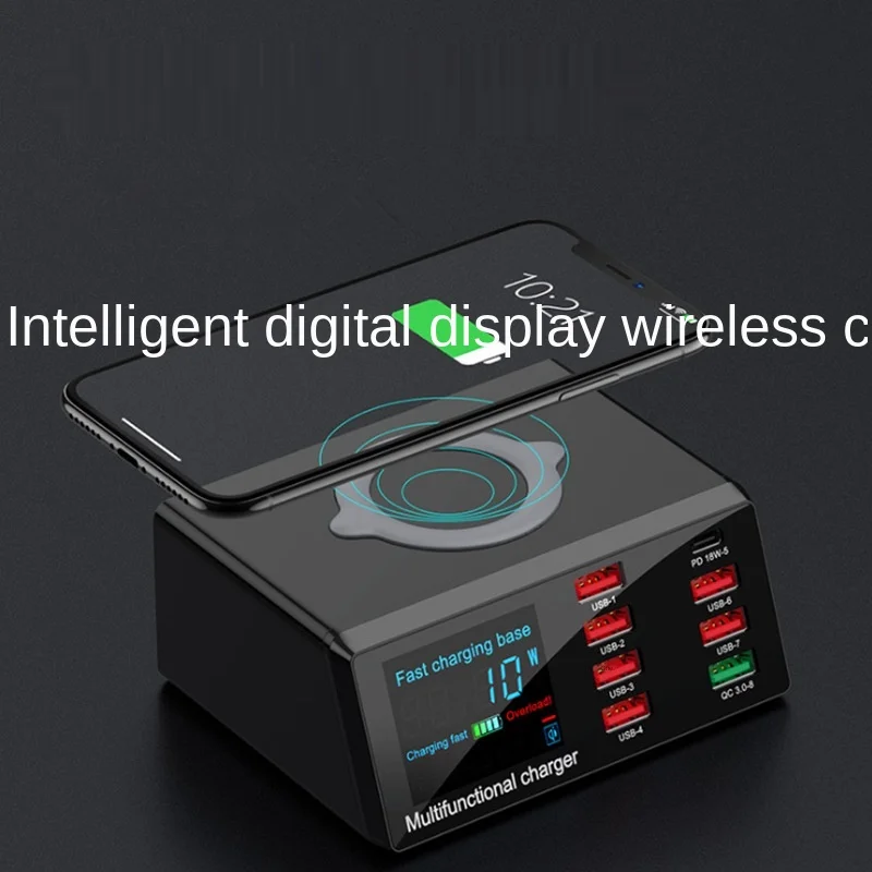 100W 8 Ports USB Charger Quick Charge 3.0 Adapter HUB Wireless Charger Charging Station PD Fast Charger for IPhone 11 Samsung
100W 8 Ports USB Charger Quick Charge 3.0 Adapter HUB Wireless Charger Charging Station PD Fast Charger for IPhone 11 Samsung