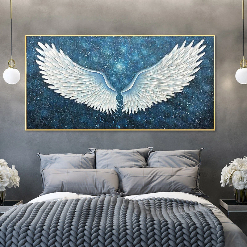White Angel Wings Blue Luxury Canvas Paintings Poster Prints Modern Nordic Wall Art Picture for Kids Room Living Room Decoration
White Angel Wings Blue Luxury Canvas Paintings Poster Prints Modern Nordic Wall Art Picture for Kids Room Living Room Decoration