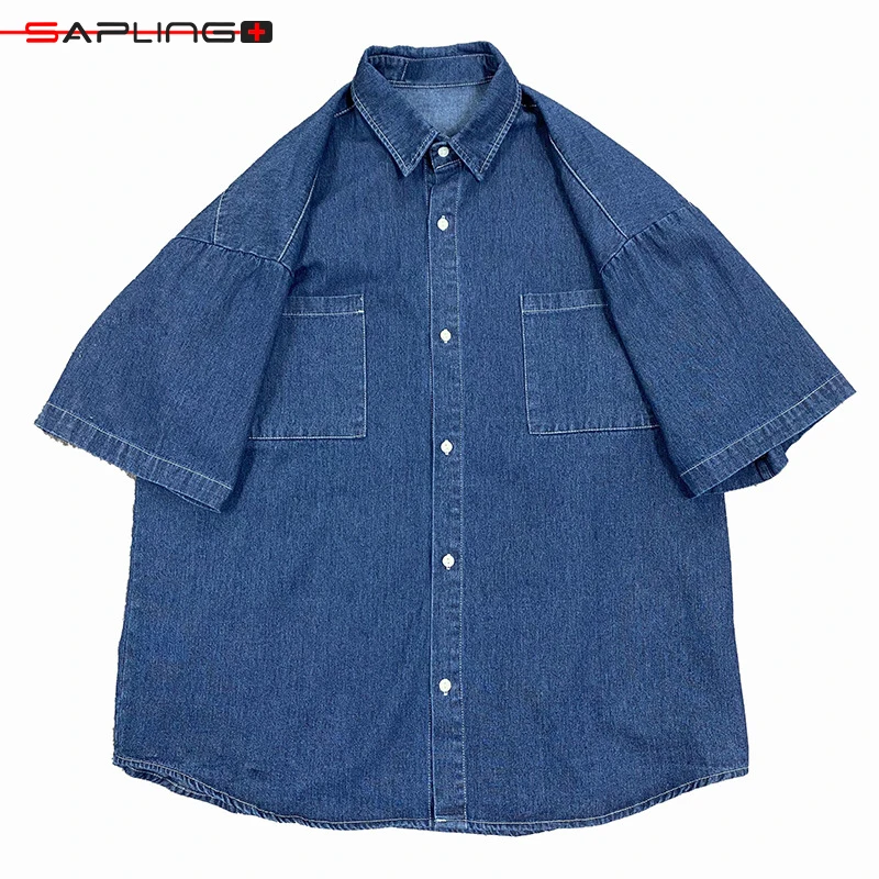 Summer New Short-sleeve Denim Mens Shirt Japan Style Couple Loose Half-sleeve Men Shirt Solid Color Breathable Fashion Shirt Top
Summer New Short-sleeve Denim Mens Shirt Japan Style Couple Loose Half-sleeve Men Shirt Solid Color Breathable Fashion Shirt Top