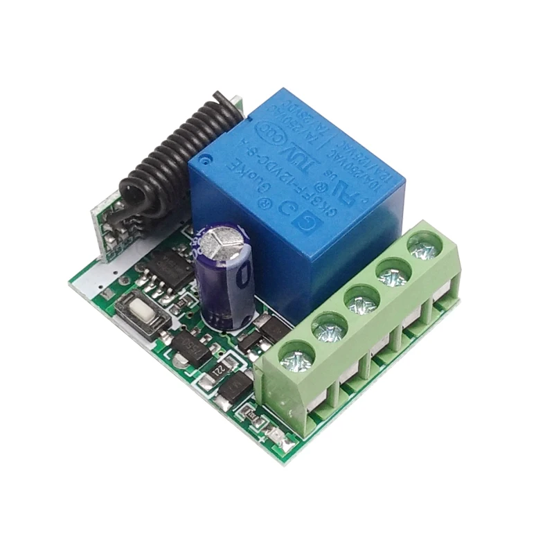 DC 12V Single-channel Wireless Switch Control Board Remote Control Relay Module Support RF Transmitter 433 Mhz Remote Control
DC 12V Single-channel Wireless Switch Control Board Remote Control Relay Module Support RF Transmitter 433 Mhz Remote Control