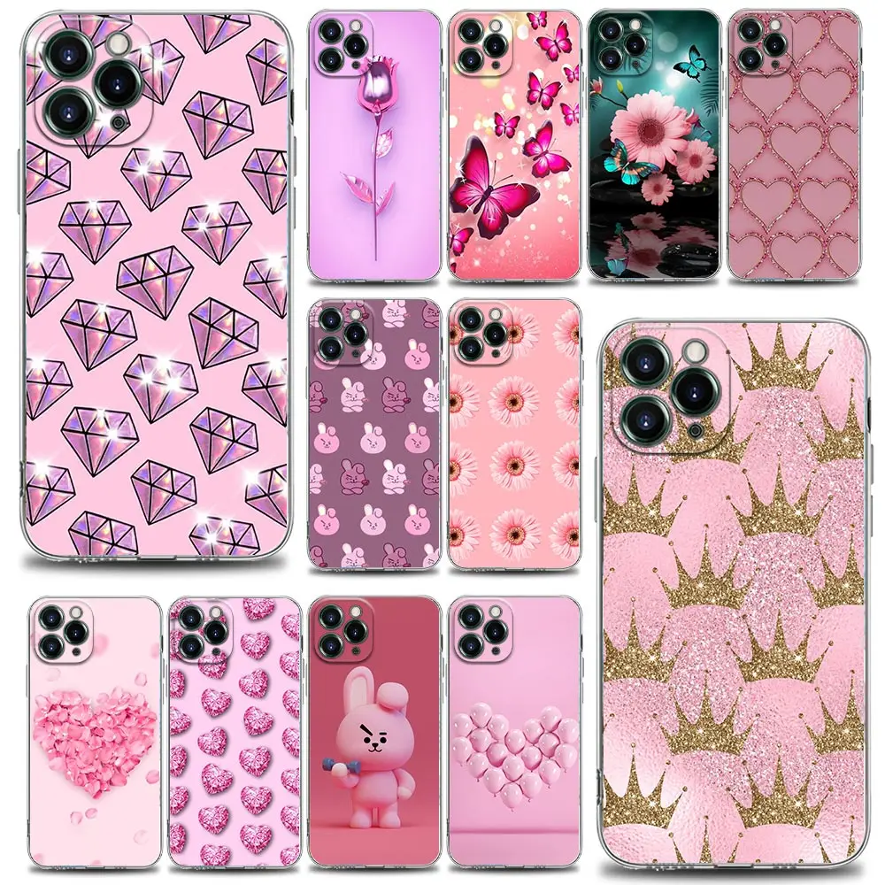 Clear Phone Case for iPhone 11 12 13 Pro Case Max 7 8 SE XR XS Max 5 5s 6 6s Plus Soft Silicone Cover Cute Pink Flower Diamond
Clear Phone Case for iPhone 11 12 13 Pro Case Max 7 8 SE XR XS Max 5 5s 6 6s Plus Soft Silicone Cover Cute Pink Flower Diamond