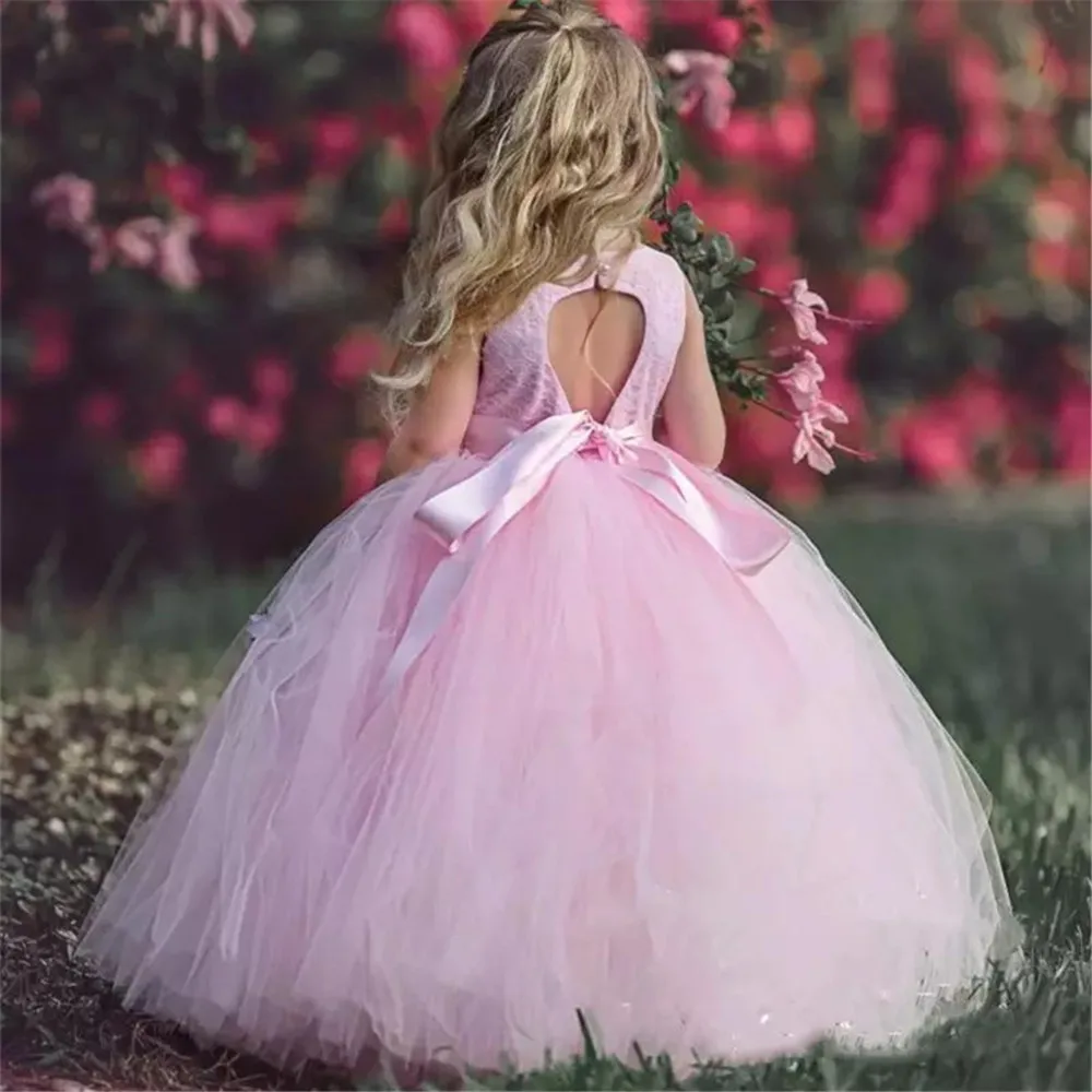 Lovely Pink Flower Girl Dress Sleeveless Lace Applique Pageant Fluffy Tulle First Communion Party Dresses Gown Celebration
Lovely Pink Flower Girl Dress Sleeveless Lace Applique Pageant Fluffy Tulle First Communion Party Dresses Gown Celebration