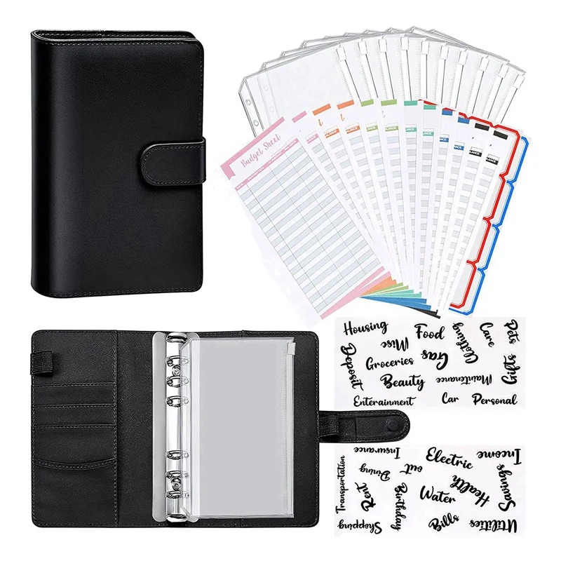 Notebook Binder Budget Planner,A6 Cash Envelope System Binder With Binder Pockets,Expense Budget Sheets
Notebook Binder Budget Planner,A6 Cash Envelope System Binder With Binder Pockets,Expense Budget Sheets