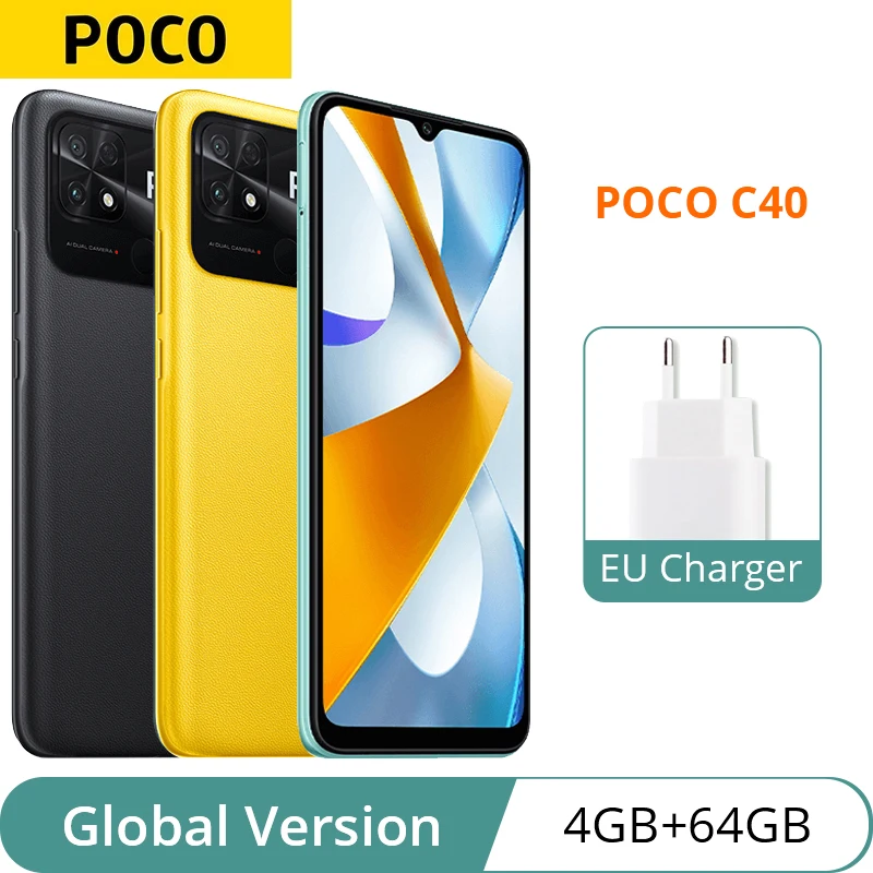 

POCO C40 Global Version Mobile Phone 3GB 32GB / 4GB 64GB 6.71" DotDrop Display 6000mAh Battery Octa Core 3.5mm headphone jack