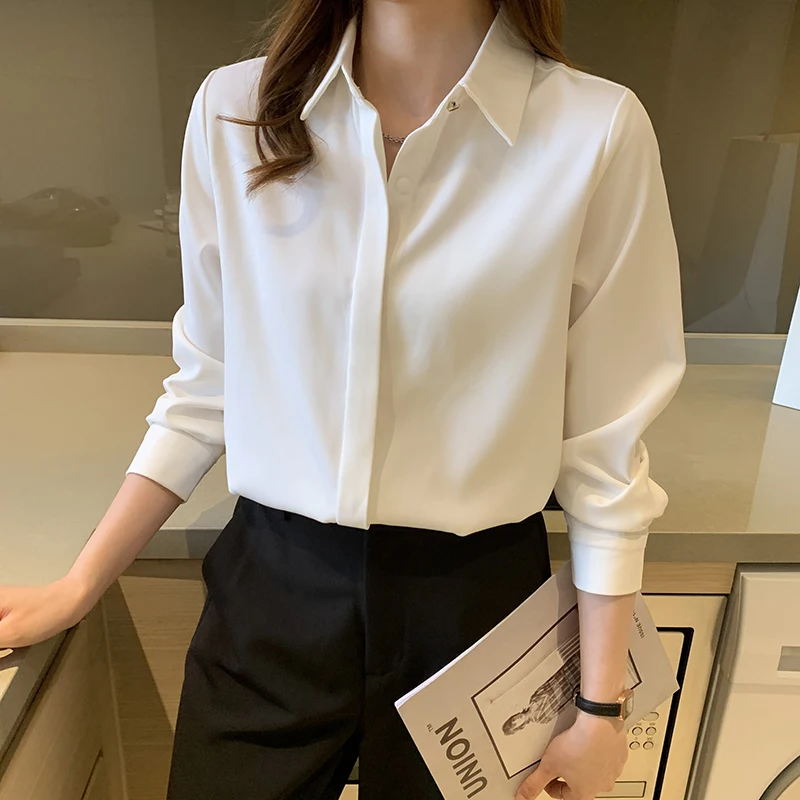 Summer New Women's Blouses Polo Shirt Long Sleeve Top Casual Fashion Loose Solid Girl Chiffon Lady Clothing Houthion
Summer New Women's Blouses Polo Shirt Long Sleeve Top Casual Fashion Loose Solid Girl Chiffon Lady Clothing Houthion