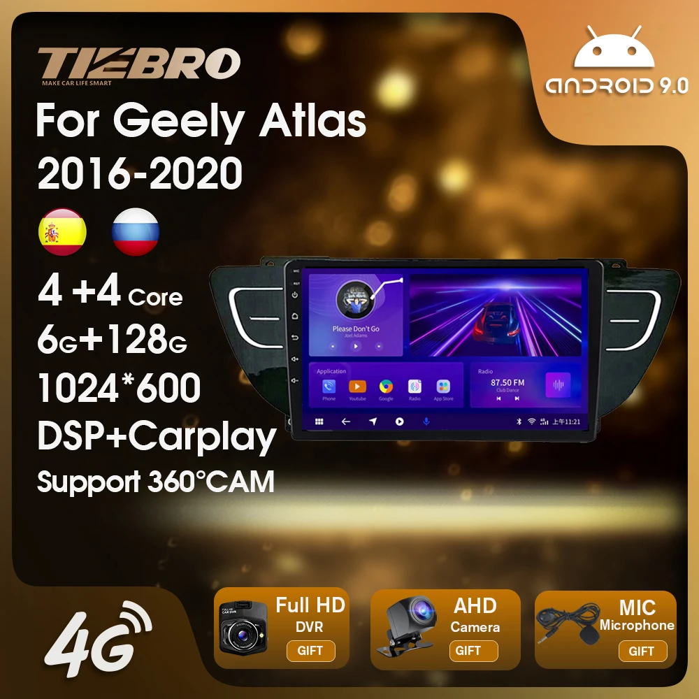TIEBRO 6G+128G Car Radio For Geely Atlas 2016-2020 Android10.0 Auto Radio Multimedia Bluetooth Player GPS Navigation Carplay DSP
TIEBRO 6G+128G Car Radio For Geely Atlas 2016-2020 Android10.0 Auto Radio Multimedia Bluetooth Player GPS Navigation Carplay DSP