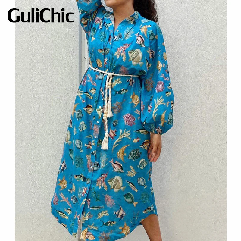 4.5 GuliChic Holiday Style Elegant Lantern Sleeve Stand Collar Single Breasted With Belt Temperament Long Dress Women
4.5 GuliChic Holiday Style Elegant Lantern Sleeve Stand Collar Single Breasted With Belt Temperament Long Dress Women