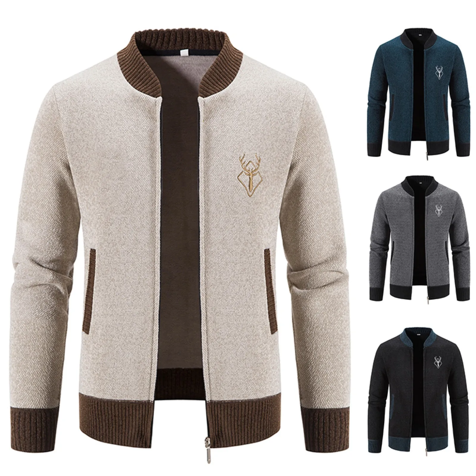 Male Autumn And Winter Zip Casual Stand Collar Long Sleeve Vacation Outdoor Knitted Wool Jacket
Male Autumn And Winter Zip Casual Stand Collar Long Sleeve Vacation Outdoor Knitted Wool Jacket