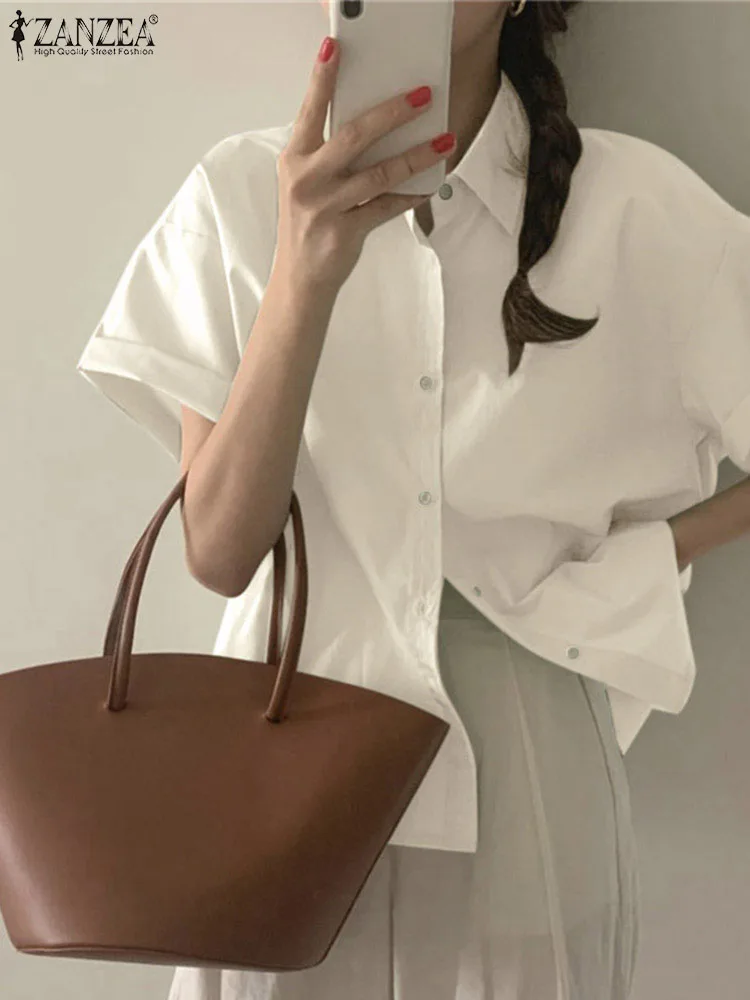 Элегантная однотонная корейская модная офисная рубашка 2022 Blusa ZANZEA, женская блузка с коротким рукавом, повседневные топы с отложным воротник...
Элегантная однотонная корейская модная офисная рубашка 2022 Blusa ZANZEA, женская блузка с коротким рукавом, повседневные топы с отложным воротник...