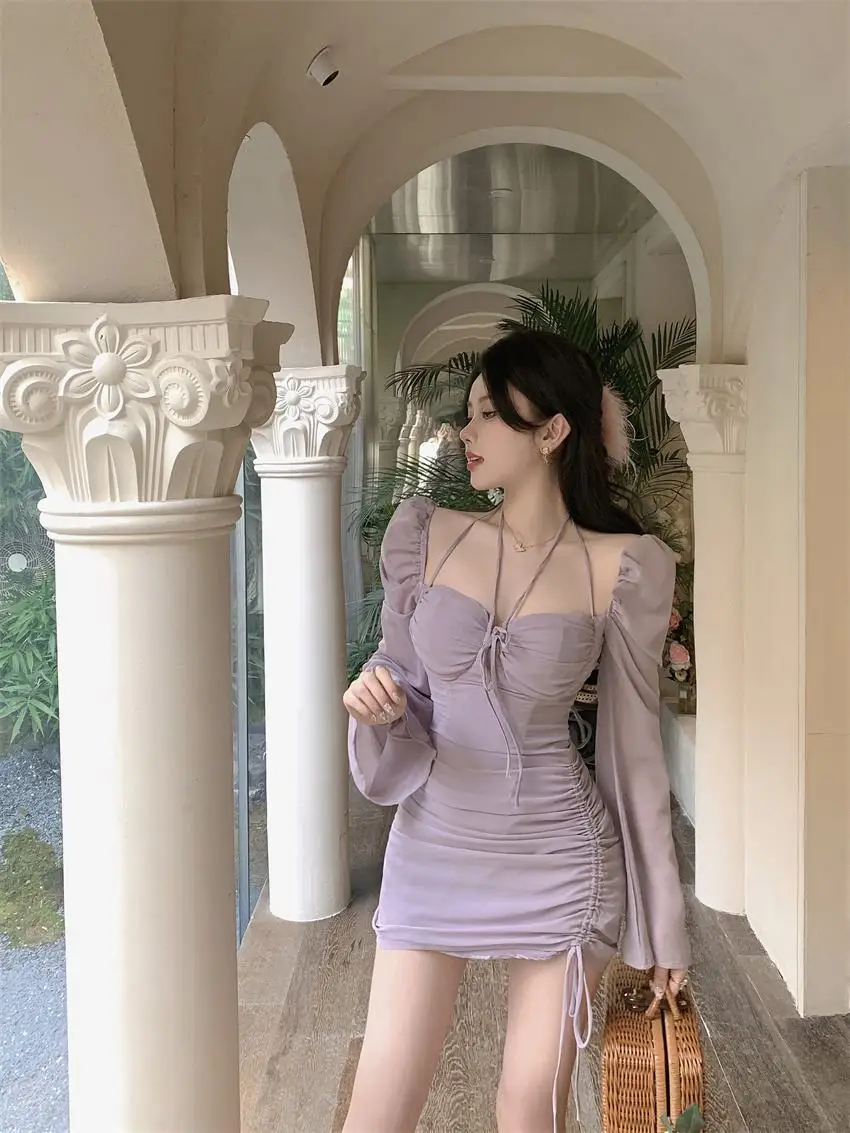 Square Neckline Drawstring Pleated Tie Up Neck Hanging Chiffon Dress For Women's Spring Wear,
Square Neckline Drawstring Pleated Tie Up Neck Hanging Chiffon Dress For Women's Spring Wear,
