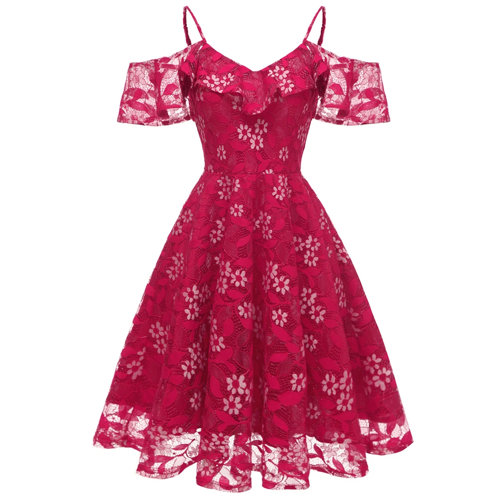 Women's Sleeveless Floral Lace Dresses Elegant Spaghetti Straps V-Neck Evening Cocktail Party Short Dress
Women's Sleeveless Floral Lace Dresses Elegant Spaghetti Straps V-Neck Evening Cocktail Party Short Dress