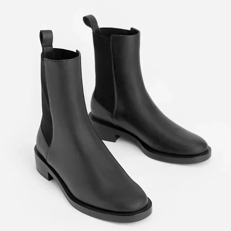 Black Leather Women Flat Boots Pointed Toe Slim Ankle Boots For Women Square Heel Slip On Boots Spring Autumn Shoes Woman.
Black Leather Women Flat Boots Pointed Toe Slim Ankle Boots For Women Square Heel Slip On Boots Spring Autumn Shoes Woman.