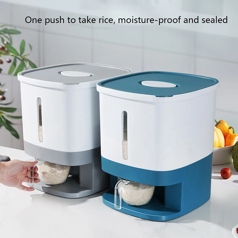 10KG kitchen rice bucket, sealed rice box, household insect-proof and moisture-proof grain container, grain storage box
10KG kitchen rice bucket, sealed rice box, household insect-proof and moisture-proof grain container, grain storage box