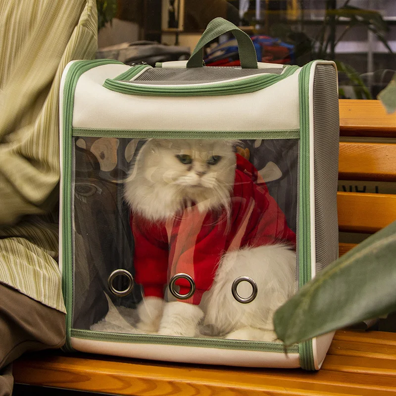Lightweight Travel Cat Backpack Transparent Cat Accessories Ventilation Breathable Cat Basket Folding Design Pet Trolley
Lightweight Travel Cat Backpack Transparent Cat Accessories Ventilation Breathable Cat Basket Folding Design Pet Trolley