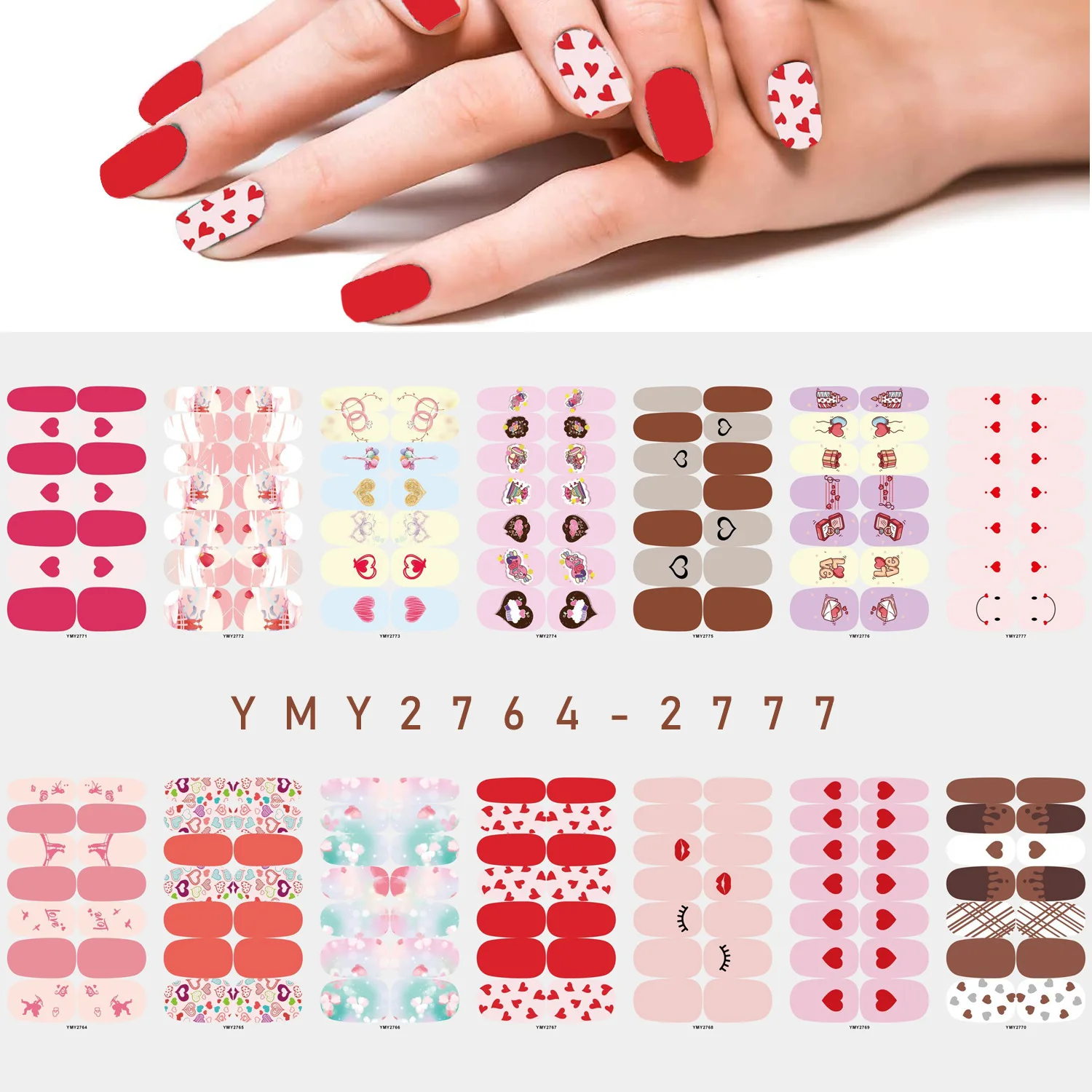 1Pcs New Arrival Pink Valentine's Day Pattern Collection Design Nail Art Stickers Full Coverage Waterproof Nail Decal Decoration
1Pcs New Arrival Pink Valentine's Day Pattern Collection Design Nail Art Stickers Full Coverage Waterproof Nail Decal Decoration