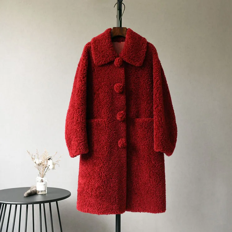 Winter Women's Coat Real Lamb Fur Coats Female Loose Genuine Wool Overcoats Girls Winter Warm Classic Sweet Red Jackets C52
Winter Women's Coat Real Lamb Fur Coats Female Loose Genuine Wool Overcoats Girls Winter Warm Classic Sweet Red Jackets C52