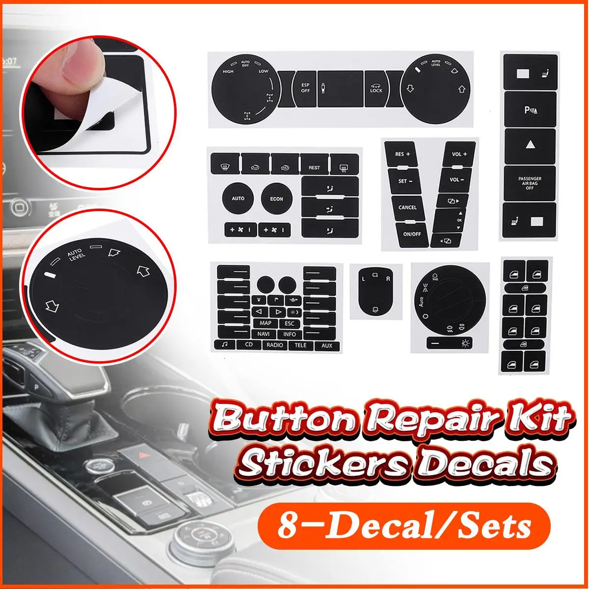 8x Car Steering Wheel Repair Stickers Decals For VW For Volkswagen Touareg 2004-2009 Windows Multimedia Switch Button Sticker
8x Car Steering Wheel Repair Stickers Decals For VW For Volkswagen Touareg 2004-2009 Windows Multimedia Switch Button Sticker
