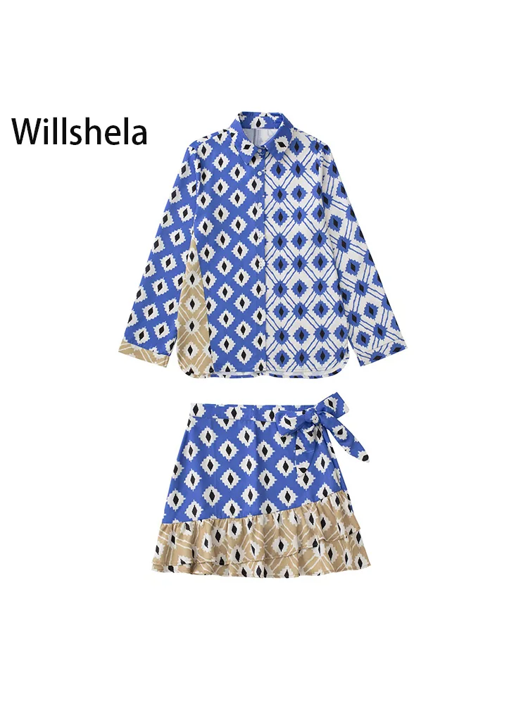 Willshela Women Fashion 2 Piece Set Printed Single Breasted Blouses & Bowed Ruffled Mini Skirt Chic Lady Female Skirts Sets
Willshela Women Fashion 2 Piece Set Printed Single Breasted Blouses & Bowed Ruffled Mini Skirt Chic Lady Female Skirts Sets
