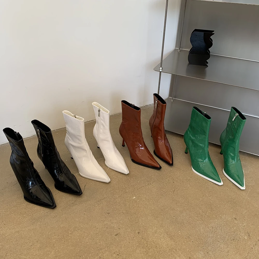 Pointed Toe Chelsea Boots Women Ankle Boots Side Zipper 2022 New Arrivals Thin High Heels Party Pumps Winter Fashion Botas 39
Pointed Toe Chelsea Boots Women Ankle Boots Side Zipper 2022 New Arrivals Thin High Heels Party Pumps Winter Fashion Botas 39