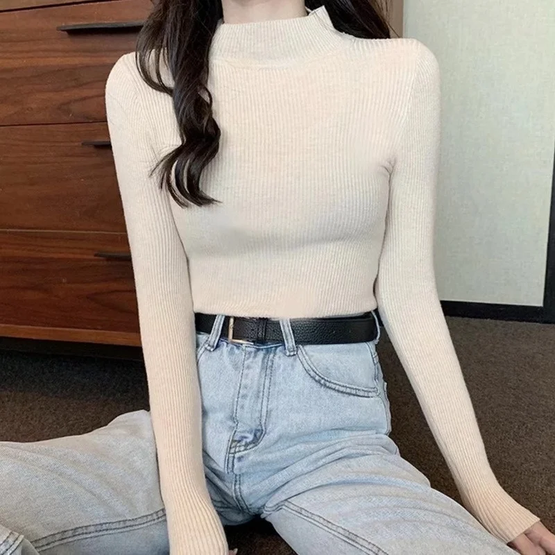 2023Hot sale New Women Pullover Turtleneck Sweater Autumn Long Sleeve Slim Elastic Korean Simple Basic Cheap Jumper Solid Color
2023Hot sale New Women Pullover Turtleneck Sweater Autumn Long Sleeve Slim Elastic Korean Simple Basic Cheap Jumper Solid Color