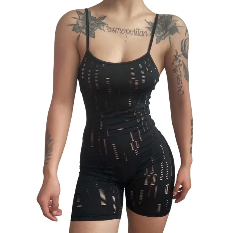 GBVLGAR Sexy Spaghetti Strap Playsuits Women Solid Hollow Out Sleeveless Sheath High Waist Stretchy Streetwear Female Rompers 
GBVLGAR Sexy Spaghetti Strap Playsuits Women Solid Hollow Out Sleeveless Sheath High Waist Stretchy Streetwear Female Rompers