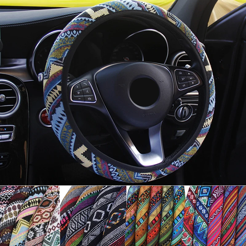 19 Styles Car Steering Wheel Cover Volant Bohemia Ethnic Style Braid on the Steering wheel Wrap No Inner Ring For 37-38CM Auto
19 Styles Car Steering Wheel Cover Volant Bohemia Ethnic Style Braid on the Steering wheel Wrap No Inner Ring For 37-38CM Auto