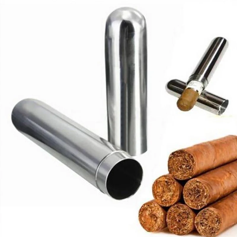 Silver Cigar tube Stainless Holder Steel Holder Container Stainless Steel Cigar Tube Smoke Case Cigarettes Tobacco new
Silver Cigar tube Stainless Holder Steel Holder Container Stainless Steel Cigar Tube Smoke Case Cigarettes Tobacco new