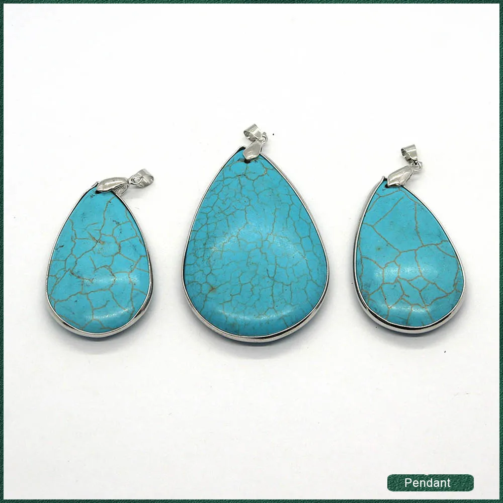 Teardrop-shaped turquoise pendant natural stone pendant DIY jewelry making charm necklace earrings charm accessories 1pcs
Teardrop-shaped turquoise pendant natural stone pendant DIY jewelry making charm necklace earrings charm accessories 1pcs