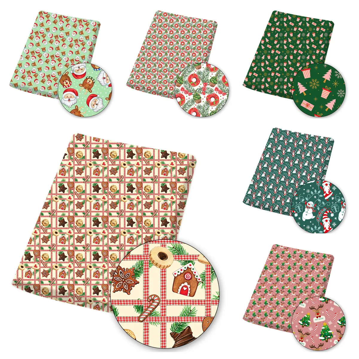 45*145cm Christmas Fabric By Meter Snowman Santa Claus Pattern Green Base Fabric for Christmas Costume Making Holiday Decoration
45*145cm Christmas Fabric By Meter Snowman Santa Claus Pattern Green Base Fabric for Christmas Costume Making Holiday Decoration