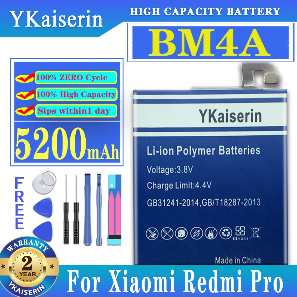 For Xiao Mi BM4A 5200mAh YKaiserin Replacement Battery For Xiaomi Redmi Pro High Capacity Battery + Track Code Free Tools
For Xiao Mi BM4A 5200mAh YKaiserin Replacement Battery For Xiaomi Redmi Pro High Capacity Battery + Track Code Free Tools
