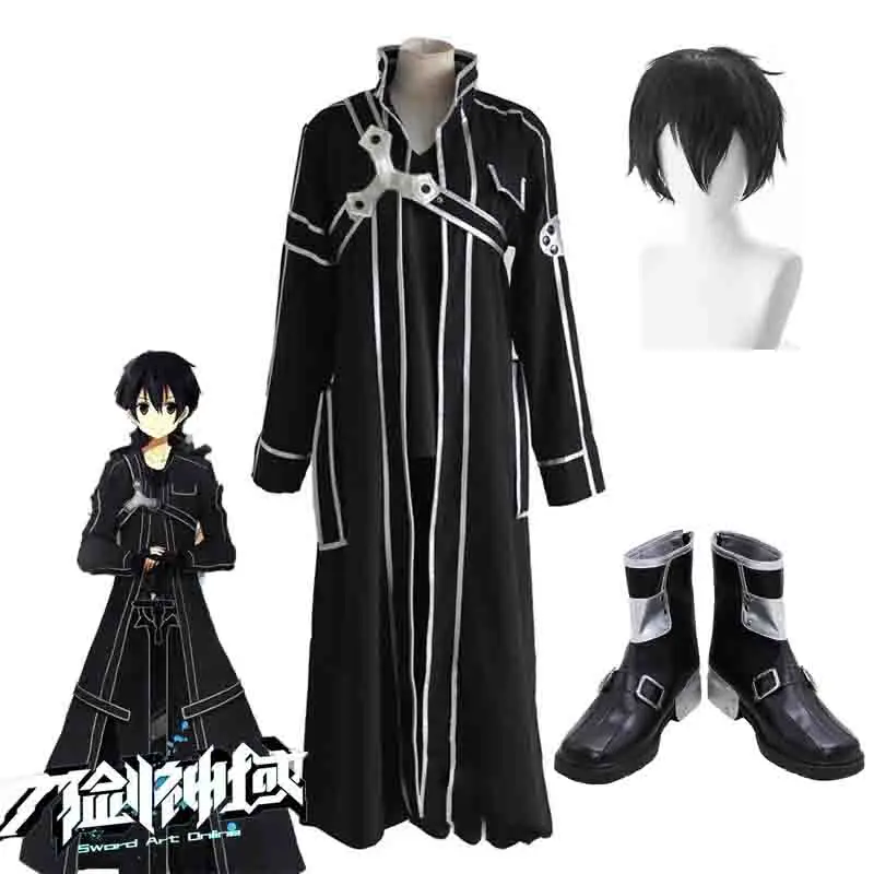 Anime Kirigaya Kazuto Cosplay Costumes Sword Art Online Kirito Shoes Alicization Wigs Boots Uniform Set Halloween Adult Unisex
Anime Kirigaya Kazuto Cosplay Costumes Sword Art Online Kirito Shoes Alicization Wigs Boots Uniform Set Halloween Adult Unisex
