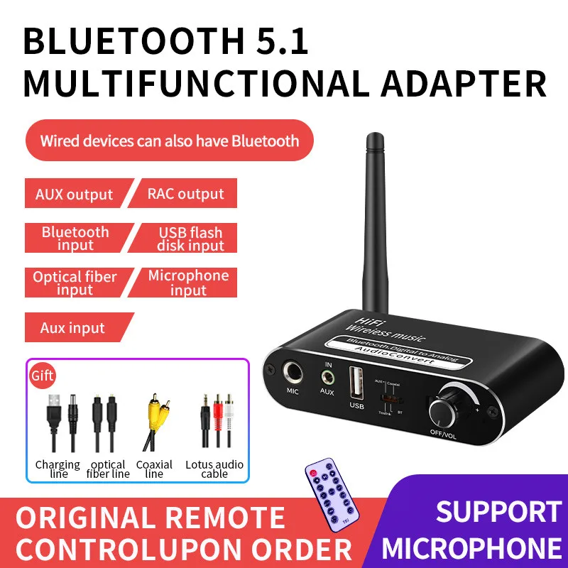 Audio Decoder Converter AUX+RAC Interface Bluetooth 5.1 Receiver Fiber Coaxial Microphone Input Power Amplifier Speaker Adapter
Audio Decoder Converter AUX+RAC Interface Bluetooth 5.1 Receiver Fiber Coaxial Microphone Input Power Amplifier Speaker Adapter