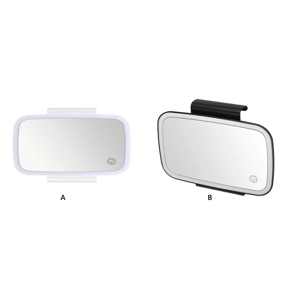 

Rechargeable Car Mirror Dimmable Sun Visor Universal Lighted Makeup Mirrors Automobile Accessories Cosmetics Black