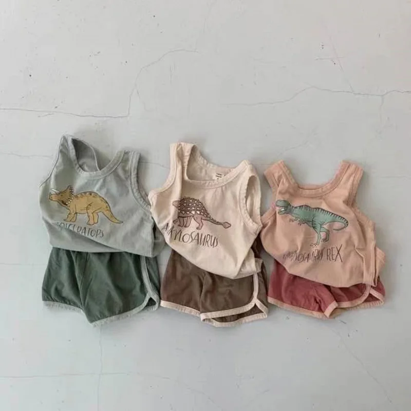 Summer Baby Clothing Set Toddler Vest Tee + Shorts 2 Pcs Baby Boy Suit Cartoon Dinosaur Print Boys Clothes Casual Baby Outfits
Summer Baby Clothing Set Toddler Vest Tee + Shorts 2 Pcs Baby Boy Suit Cartoon Dinosaur Print Boys Clothes Casual Baby Outfits