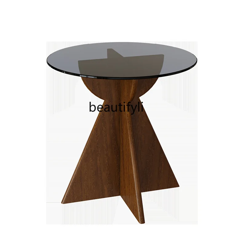 Light Luxury Side Table Modern Minimalist Tempered Glass Solid Wood round Table Side Cabinet Living Room Sofa Corner Table
Light Luxury Side Table Modern Minimalist Tempered Glass Solid Wood round Table Side Cabinet Living Room Sofa Corner Table