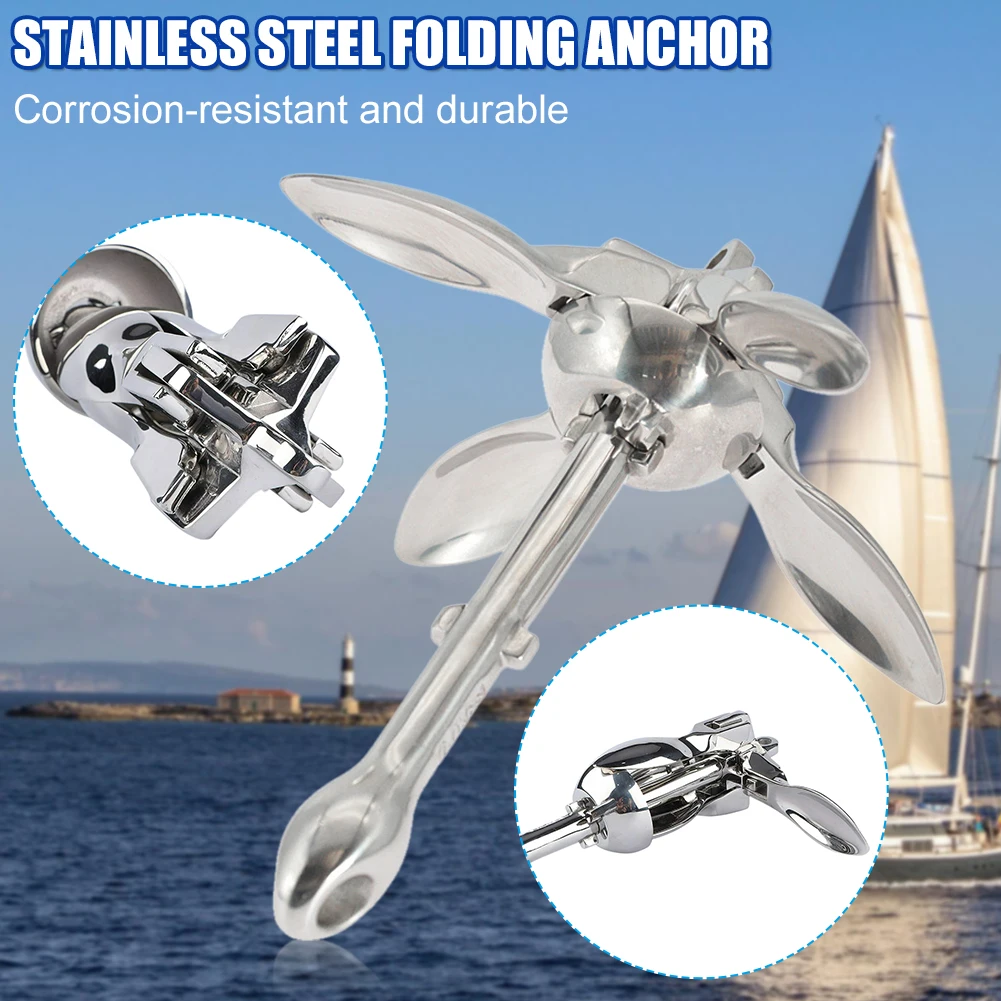 Folding Grapnel Anchor Stainless Steel Portable Anchor Kit Marine Grade For Small Watercraft Dinghies Kayaks Paddle Boat
Folding Grapnel Anchor Stainless Steel Portable Anchor Kit Marine Grade For Small Watercraft Dinghies Kayaks Paddle Boat