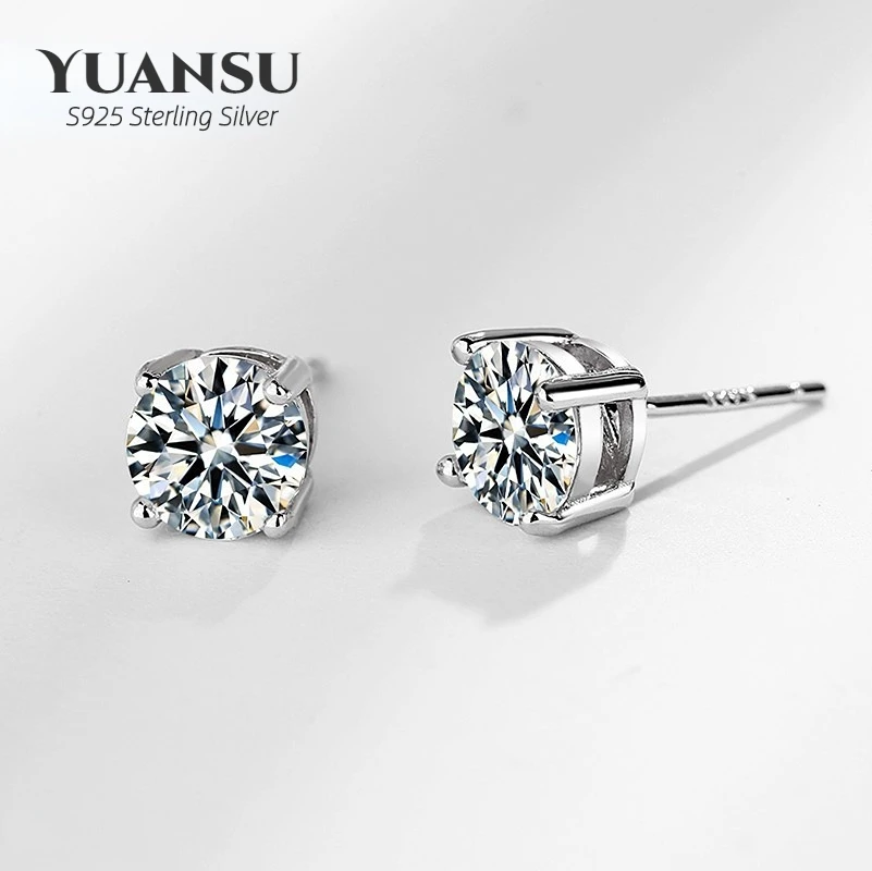 925 Sterling Silver Bright Four-Claw Single Diamond Earrings For Women Simple Fashion Small Ins Wind Set Zircon Earrings Gifts
925 Sterling Silver Bright Four-Claw Single Diamond Earrings For Women Simple Fashion Small Ins Wind Set Zircon Earrings Gifts
