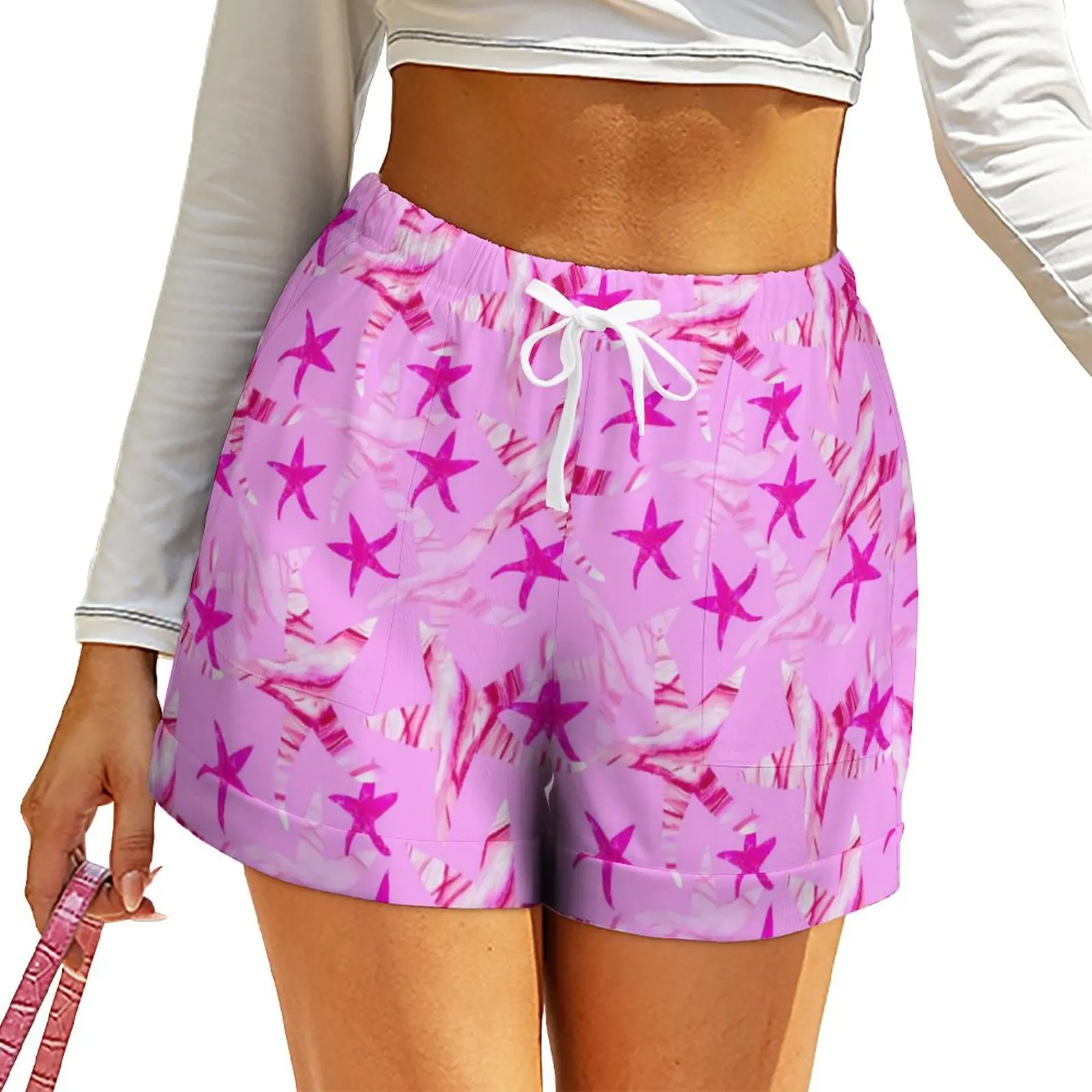 Pink Starfish Shorts Female Wave-silhouette Street Fashion Graphic Shorts Elastic High Waist Oversized Short Pants Sport Bottoms
Pink Starfish Shorts Female Wave-silhouette Street Fashion Graphic Shorts Elastic High Waist Oversized Short Pants Sport Bottoms