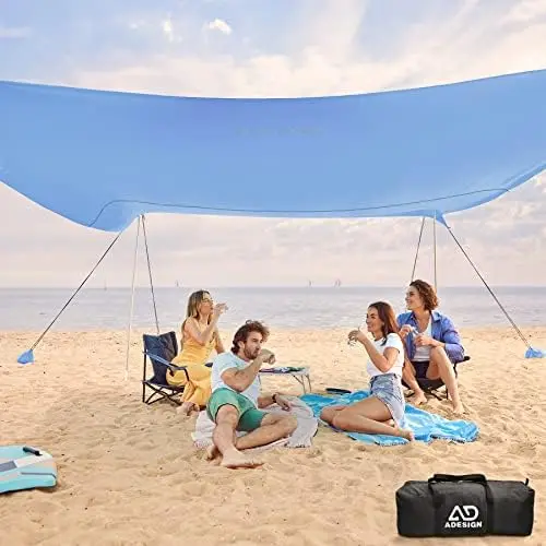 Beach Tent Sun Shelter with 8 Sandbags, 10 x 10 ft Wind Resistance Family Beach Canopy with Sand Shovel, UPF50+, Easy Setup Sun
Beach Tent Sun Shelter with 8 Sandbags, 10 x 10 ft Wind Resistance Family Beach Canopy with Sand Shovel, UPF50+, Easy Setup Sun