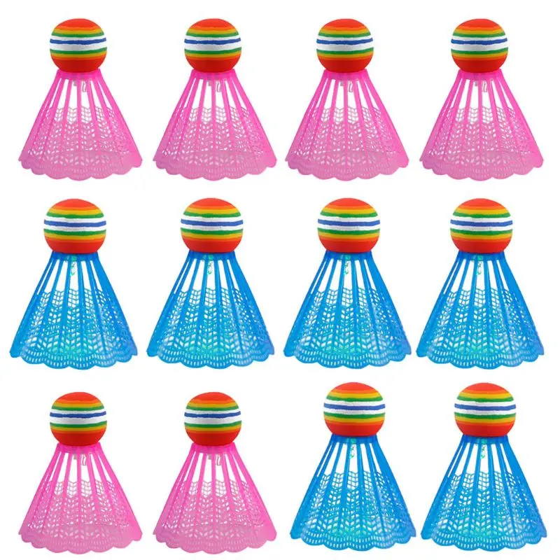 

77HC 4 шт. светящиеся уличные воздушные шары для бадминтона, пластиковые воланы для птиц, устойчивые к перьям, ветровые шары,