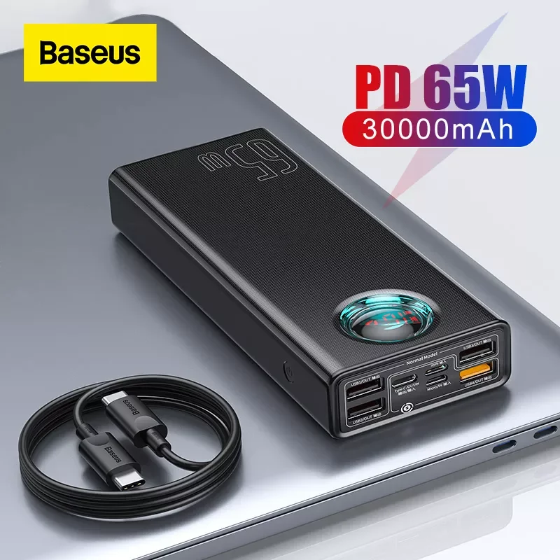 Baseus 65W Power Bank 30000mAh PD Quick Charging Powerbank Portable External fast Charger For phone Tablet For Xiaomi
Baseus 65W Power Bank 30000mAh PD Quick Charging Powerbank Portable External fast Charger For phone Tablet For Xiaomi