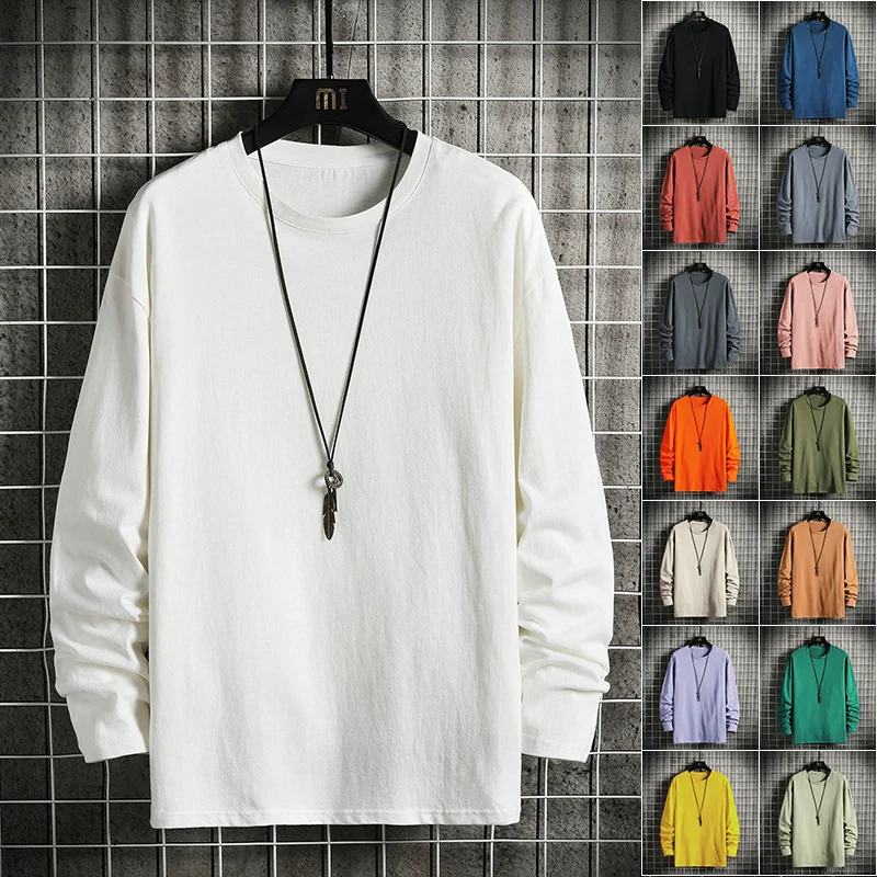 Cotton Long Sleeve T-shirt 2021 Spring Fall New Trend Loose Solid Color Student Base Shirt Men
Cotton Long Sleeve T-shirt 2021 Spring Fall New Trend Loose Solid Color Student Base Shirt Men