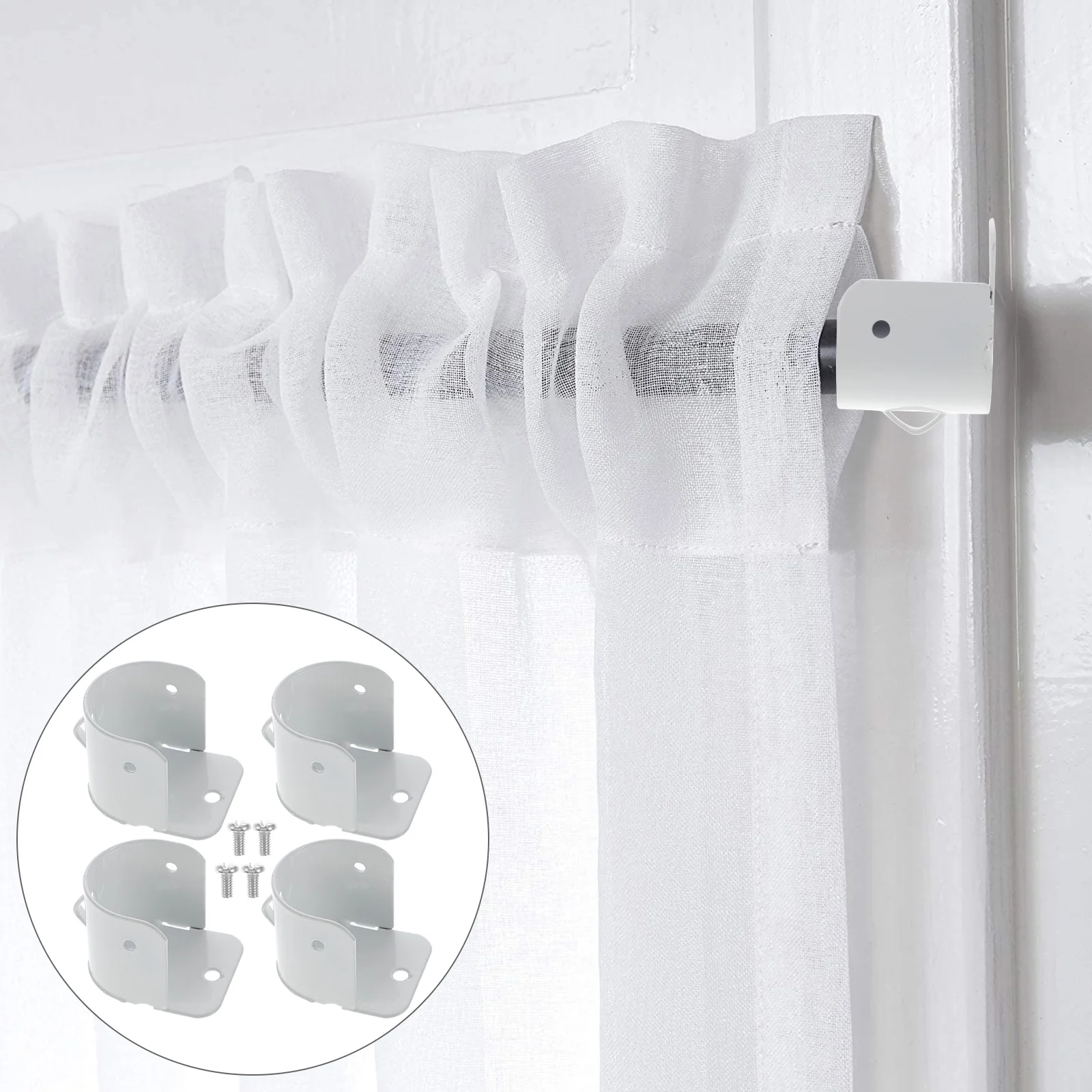4 Pcs Curtain Rod Holder Hooks Jackbox Towel Rod Holders Flange Code Wardrobe Drapery Rod Bracket
4 Pcs Curtain Rod Holder Hooks Jackbox Towel Rod Holders Flange Code Wardrobe Drapery Rod Bracket