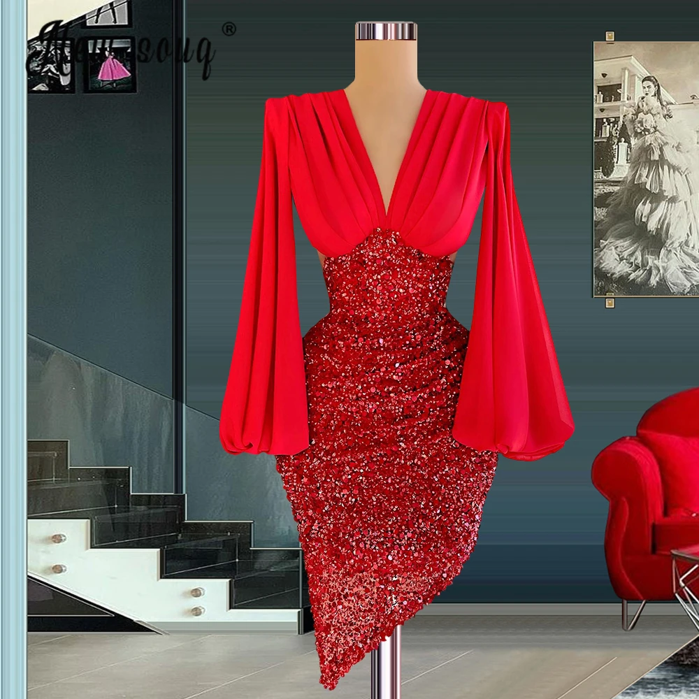 Sexy V Neck Red Bodycon Sequins Cocktail Dress 2022 V Neck Lantern Sleeve Chiffon Pleated Short Prom Party Gowns Long Robes
Sexy V Neck Red Bodycon Sequins Cocktail Dress 2022 V Neck Lantern Sleeve Chiffon Pleated Short Prom Party Gowns Long Robes