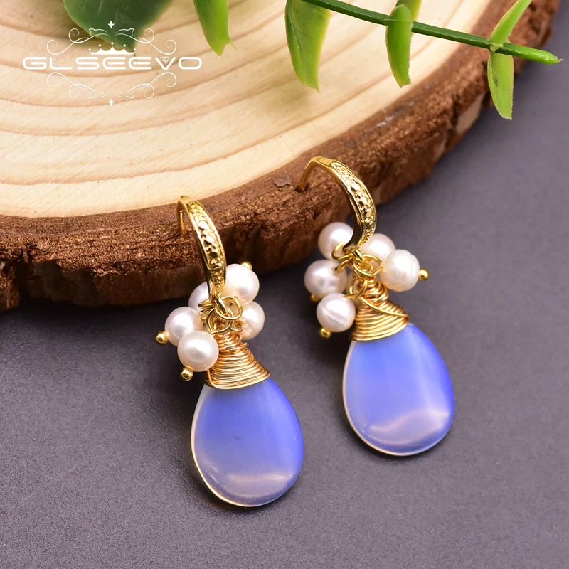 GLSEEVO Natural Opal Earring For Birthday Gift Fresh Water White Pearl Dangle Hook Earring For Girl Women's Fine Jewelry GE0929B
GLSEEVO Natural Opal Earring For Birthday Gift Fresh Water White Pearl Dangle Hook Earring For Girl Women's Fine Jewelry GE0929B