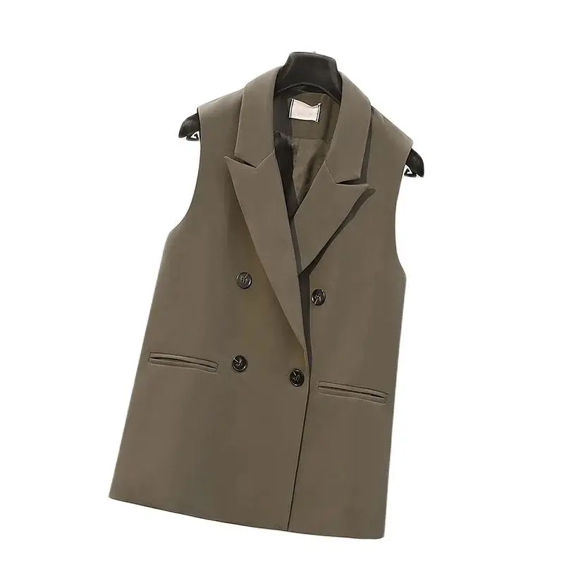 Fashion Double-Breasted Waistcoat Women's Suit Vest Jacket 2022 New Spring Autumn Mid-Length Korean Sleeveless Blazer Female
Fashion Double-Breasted Waistcoat Women's Suit Vest Jacket 2022 New Spring Autumn Mid-Length Korean Sleeveless Blazer Female