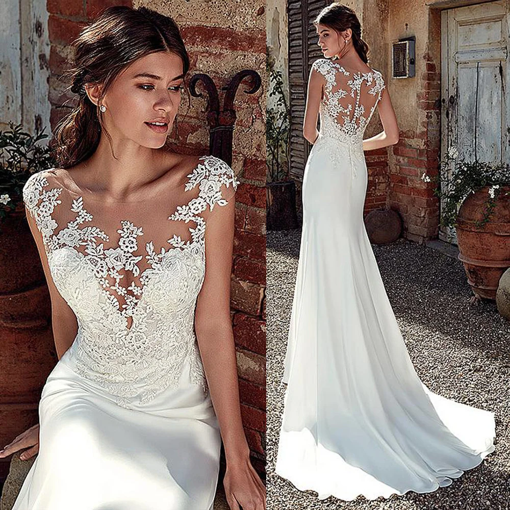 Main light wedding dress female small tail large size slim simple fishtail lace backless Travel Photography
Main light wedding dress female small tail large size slim simple fishtail lace backless Travel Photography