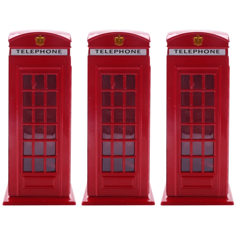 3X Metal Red British English London Telephone Booth Bank Coin Bank Saving Pot Piggy Bank Red Phone Booth Box 140X60x60mm
3X Metal Red British English London Telephone Booth Bank Coin Bank Saving Pot Piggy Bank Red Phone Booth Box 140X60x60mm